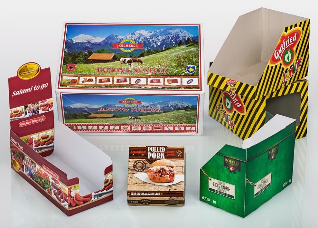 Bedruckte Lebensmittelverpackungen aus Vollpappe
